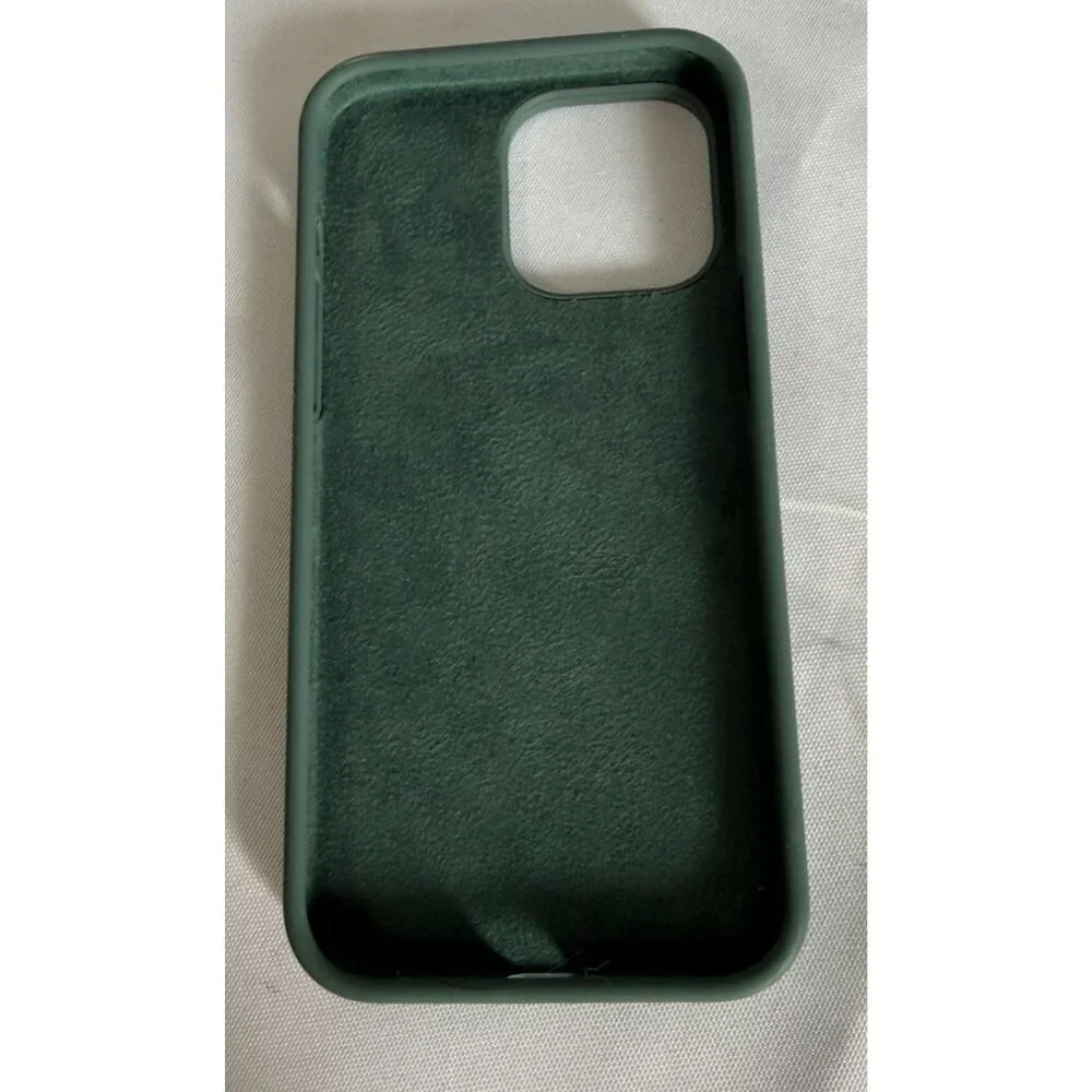 iPhone 14 Pro Max+/iphone15 Pro‎ Max Plastic Case Sage Green Fuzzy Inside